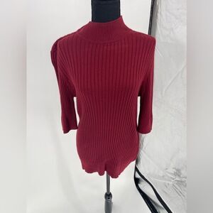 Croft & barrow‎ sweater size large burgundy ribbed